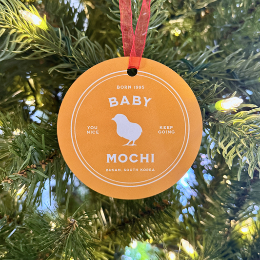 Jimin Holiday Ornament - Fanmade BTS Nickname Merch - Baby Mochi - Durable Aluminum