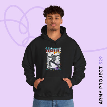 Hobi Hoodie - Fanmade BTS Retro Series - 90s Hip-Hop Aesthetic - Cozy Unisex Sweatshirt
