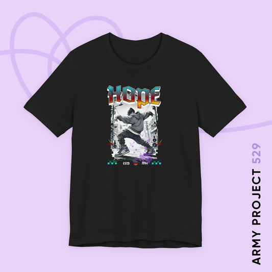 Hobi Short Sleeve Shirt - Fanmade BTS Retro Series - 90s Hip-Hop Aesthetic - Soft Unisex T-Shirt