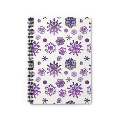 OT7 Notebook - Secret Snowflakes (White) - Subtle Fanmade BTS Merch - Spiral Journal