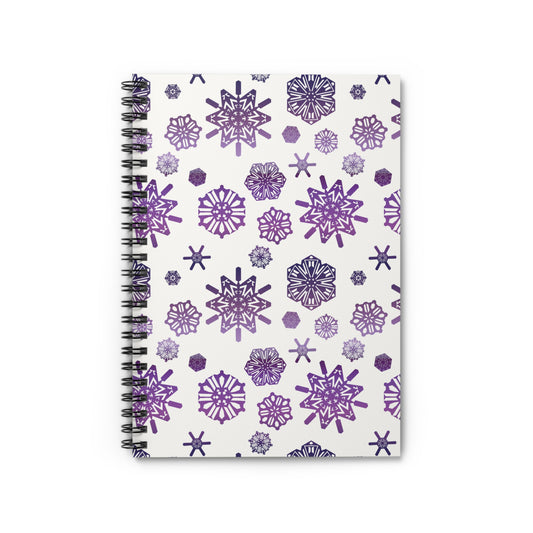 OT7 Notebook - Secret Snowflakes (White) - Subtle Fanmade BTS Merch - Spiral Journal
