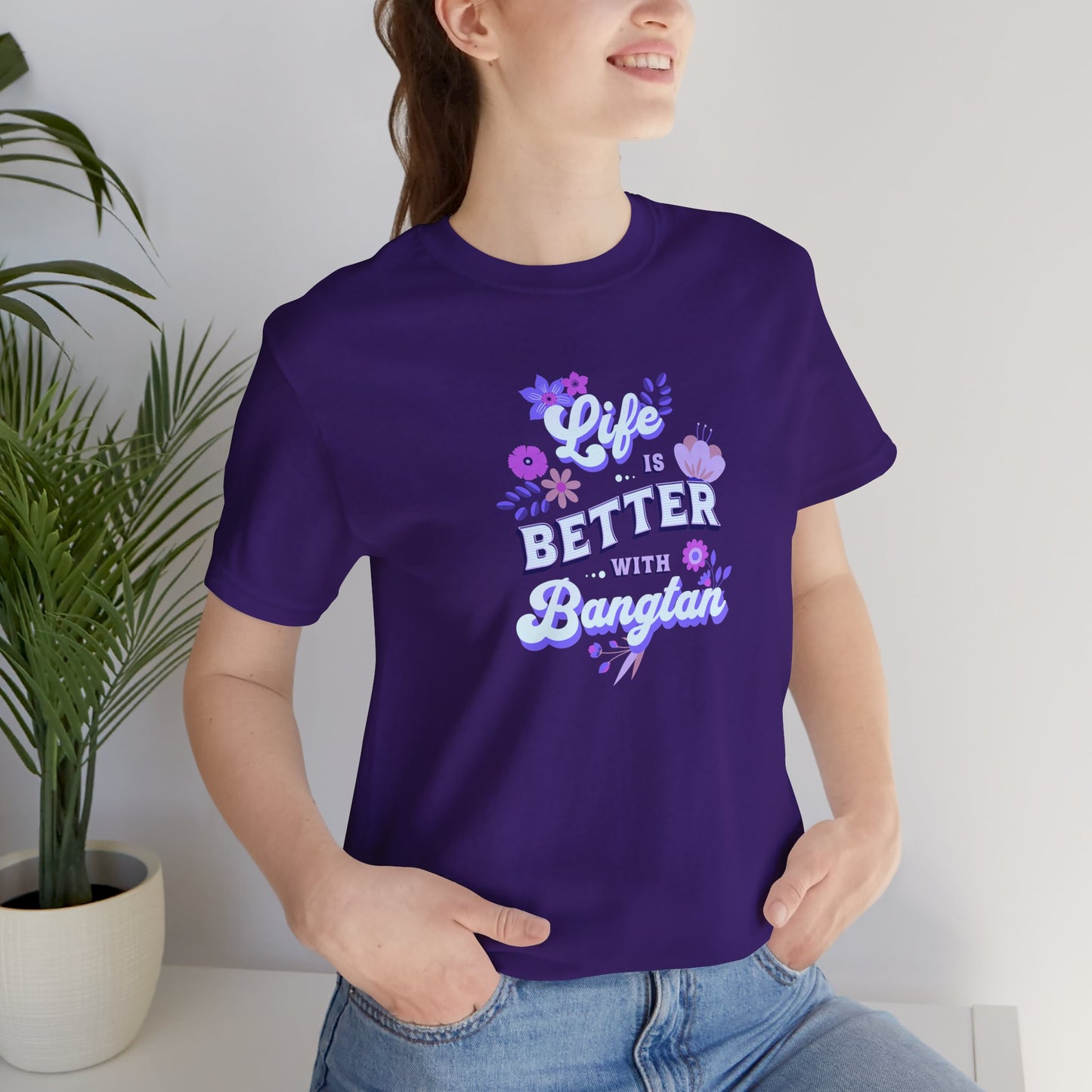 OT7 Short Sleeve Shirt - Life is Better with Bangtan - Fanmade BTS Merch - Soft Unisex T-Shirt