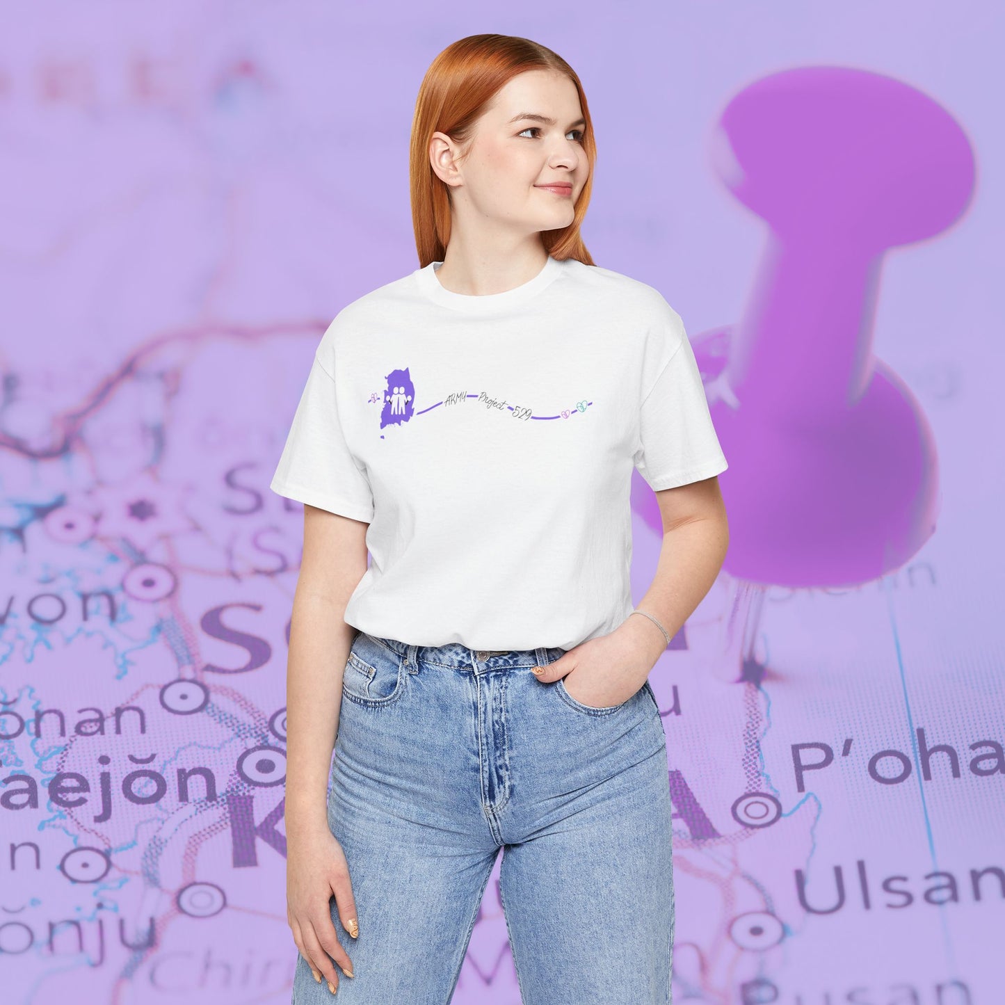 AP529 Korea Heartline Logo Unisex Jersey Short Sleeve Tee
