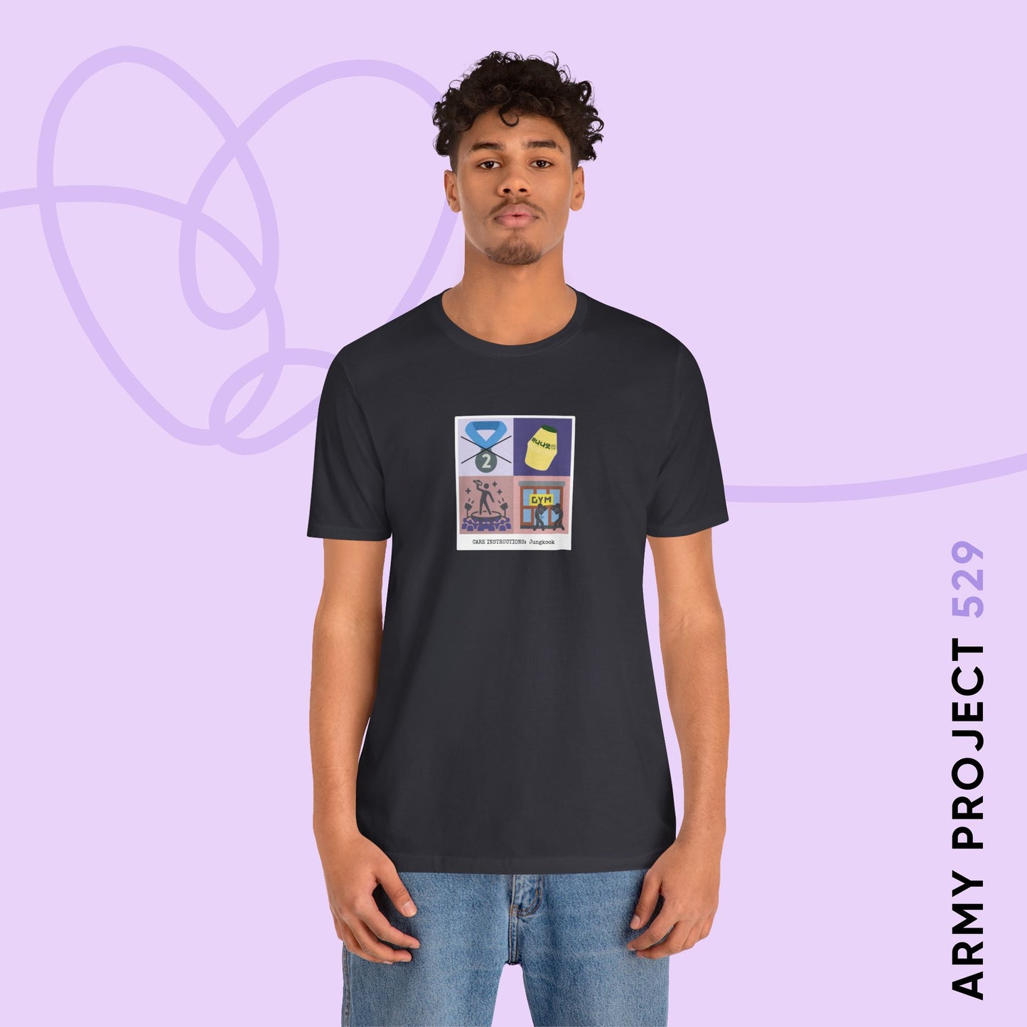 Jung Kook Short Sleeve Shirt - Funny Fanmade BTS Merch - Care Instructions - Soft Unisex T-Shirt