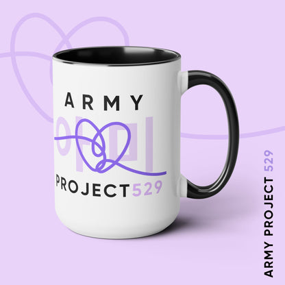 ARMY Project 529 Coffee Mug - ARMY Drinkware - Two-Tone 15 oz Ceramic