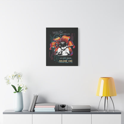 Jung Kook Canvas Wall Art - Fanmade BTS Retro Series - Y2K Gamer Aesthetic - Framed Wall Decor