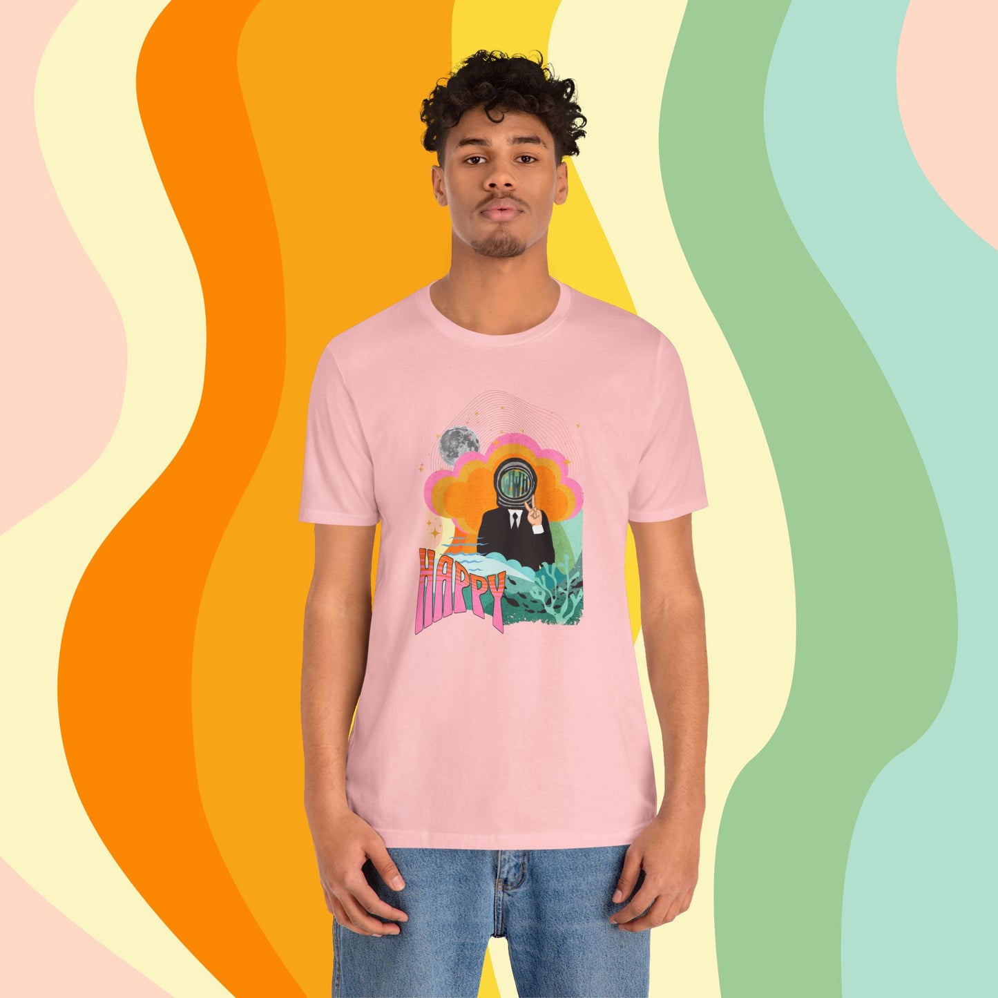 Jin 1960s Retro Unisex Jersey Short Sleeve Tee