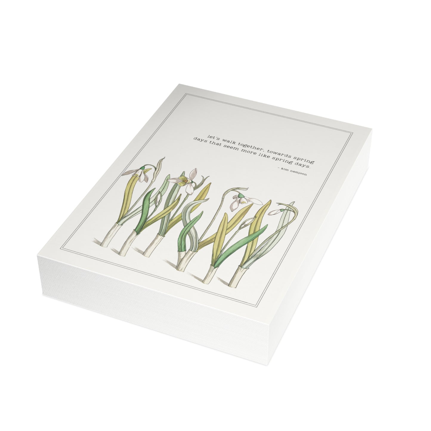 Fanmade BTS Greeting Card - Namjoon Encouragement Quote - Vintage Floral Artwork