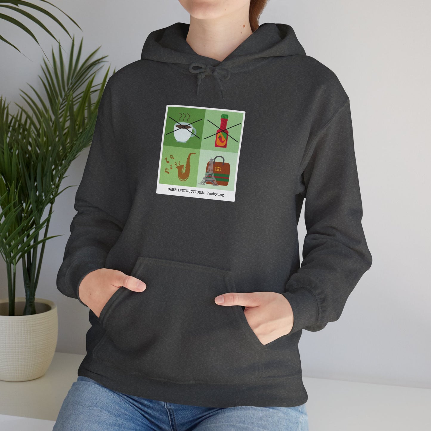 Taehyung Hoodie - Funny Fanmade BTS Merch - Care Instructions - Cozy Unisex Sweatshirt