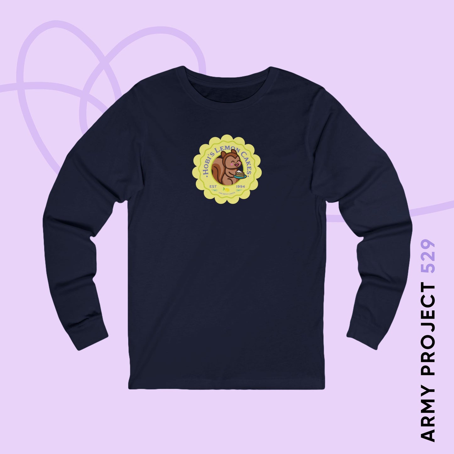 Hobi Long Sleeve Shirt - Cute Fanmade BTS Merch - Hobi's Lemon Cakes - Soft Unisex T-Shirt