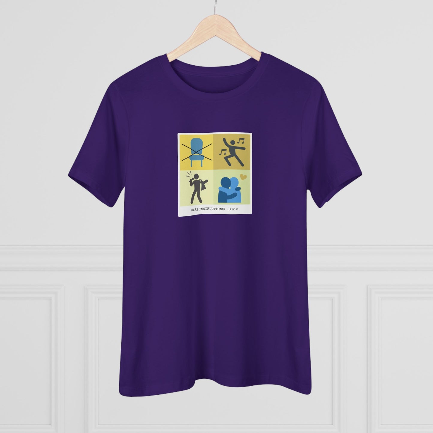 Jimin Women's Tee - Funny Fanmade BTS Merch - Care Instructions - Soft Jersey T-Shirt