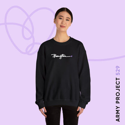OT7 Sweatshirt - Embroidered Handwritten Bangtan - Fanmade BTS Merch - Cozy Unisex Crewneck