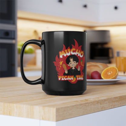 Taehyung Coffee Mug - Mucho PicanTae - Black 15 oz Ceramic