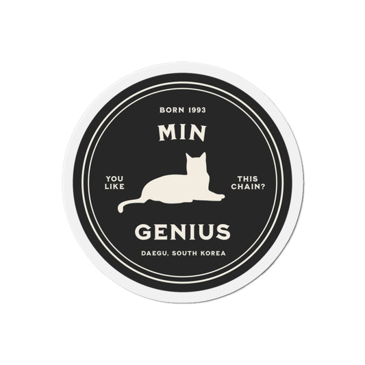 Yoongi Fridge Magnet - Fanmade BTS Nickname Merch - Min Genius - Subtle ARMY Decor