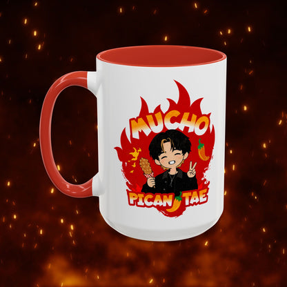 Taehyung Coffee Mug - Mucho PicanTae - 15 oz Two-Tone Ceramic
