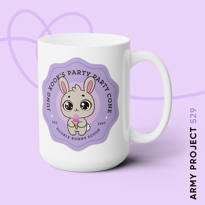 Jung Kook Coffee Mug - Cute Fanmade BTS Merch - Jung Kook's Party Party Cone - 15 oz Ceramic