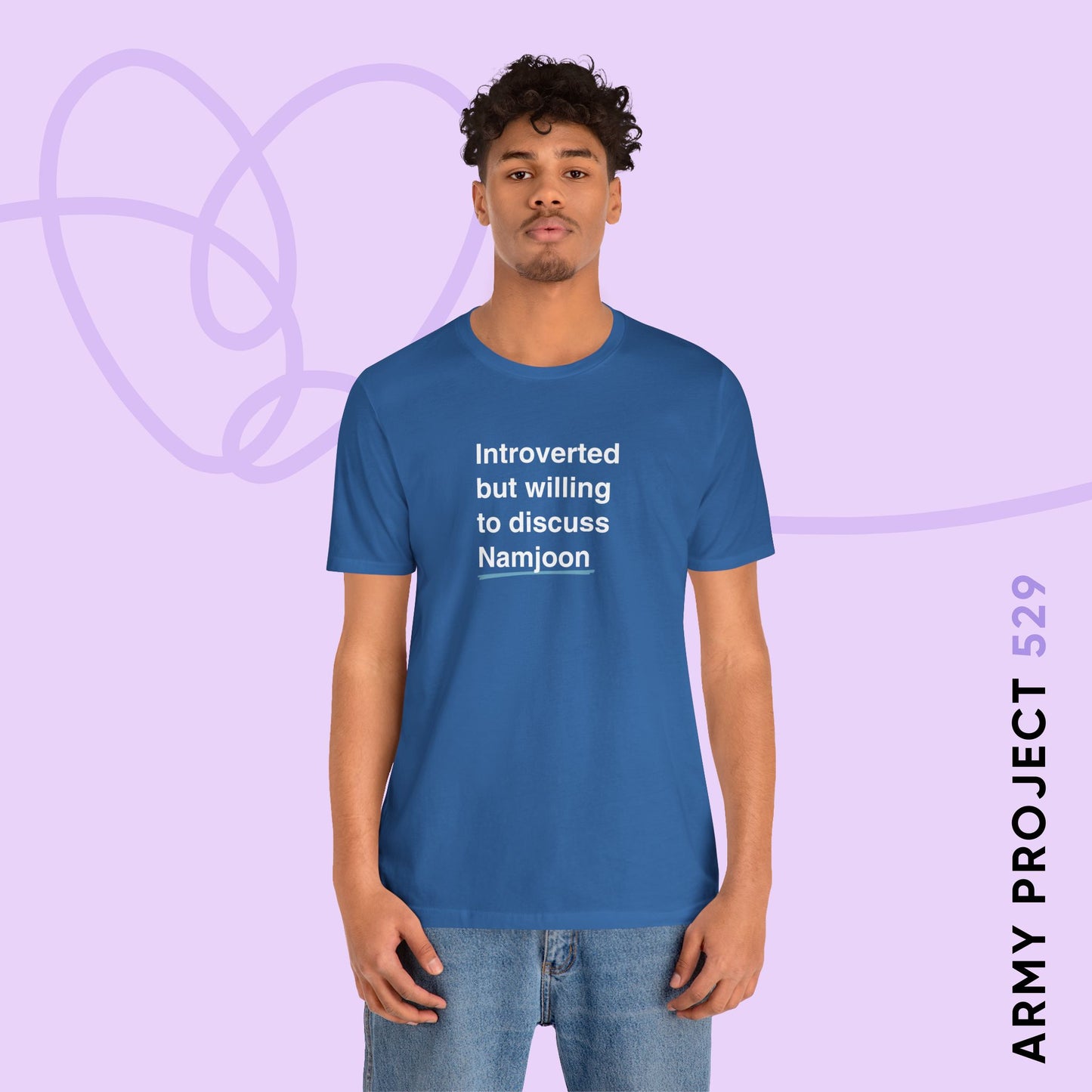 Namjoon Bias Shirt - Introverted But Willing to Discuss Namjoon - Fanmade BTS Merch - Unisex Jersey T-Shirt