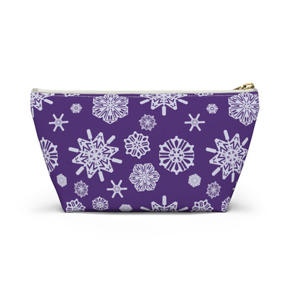 OT7 Cosmetics Bag - Secret Snowflakes (Purple) - Fanmade BTS Toiletry Bag - Flat Bottom Zipper Pouch