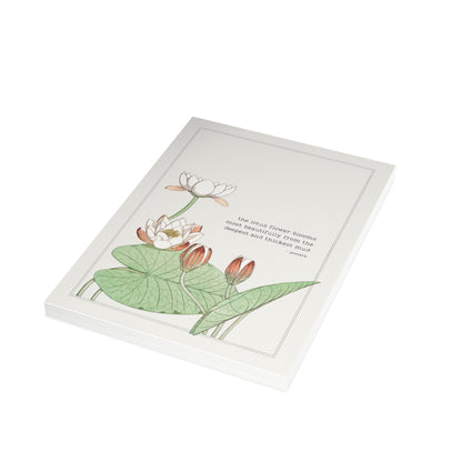 Fanmade BTS Greeting Card - Lotus Encouragement Quote - Vintage Floral Artwork