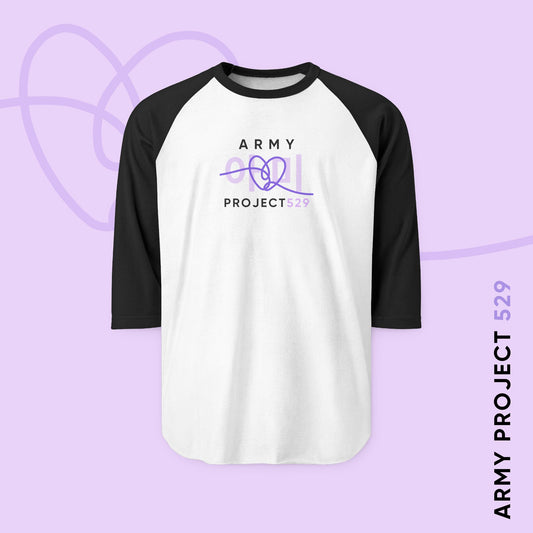 ARMY Project 529 Logo Unisex 3\4 Sleeve Baseball Tee