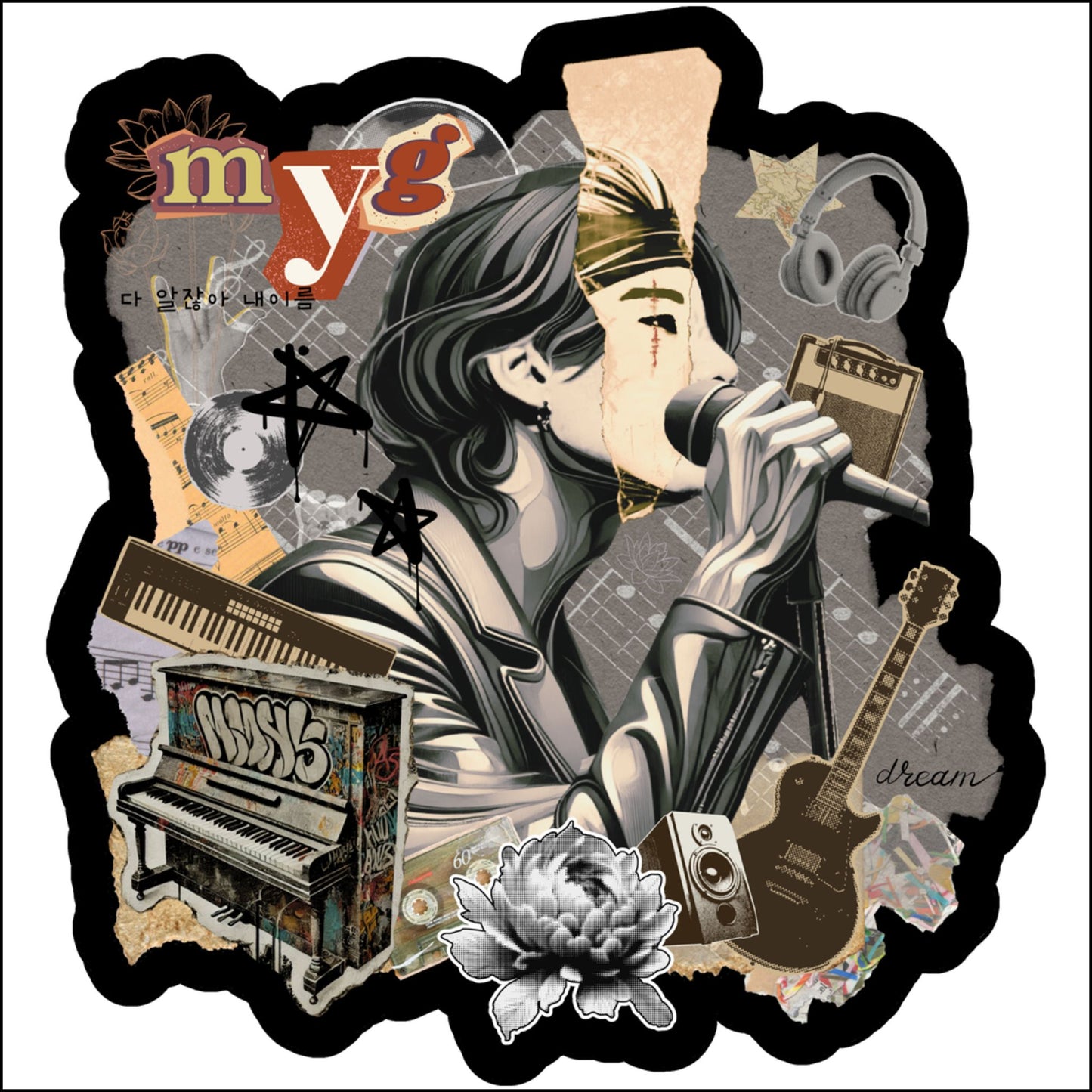 Yoongi 2010s Retro Custom Cut Acrylic Ornament