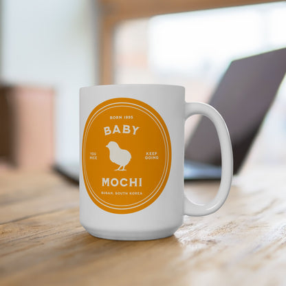 Baby Mochi Badge Series 15oz Ceramic Coffee Mug