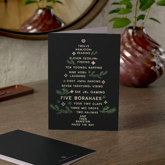 Fanmade BTS Greeting Card - '12 Days of Bangtan' Holiday Card - Tree Artwork