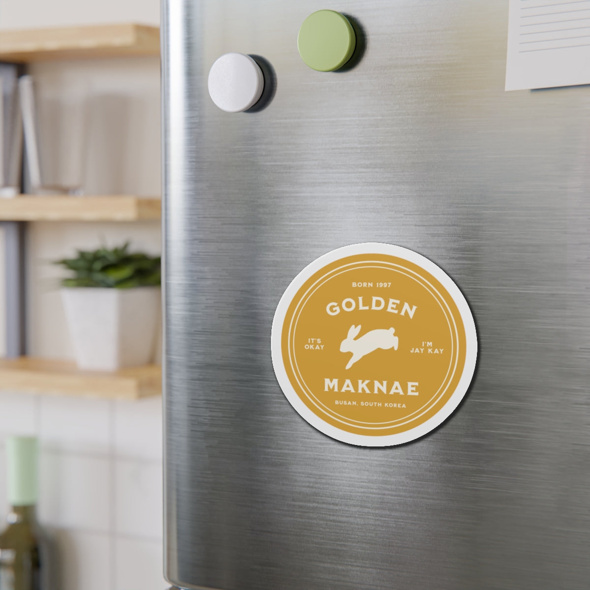 Golden Maknae Medallion Series Die-Cut Magnet