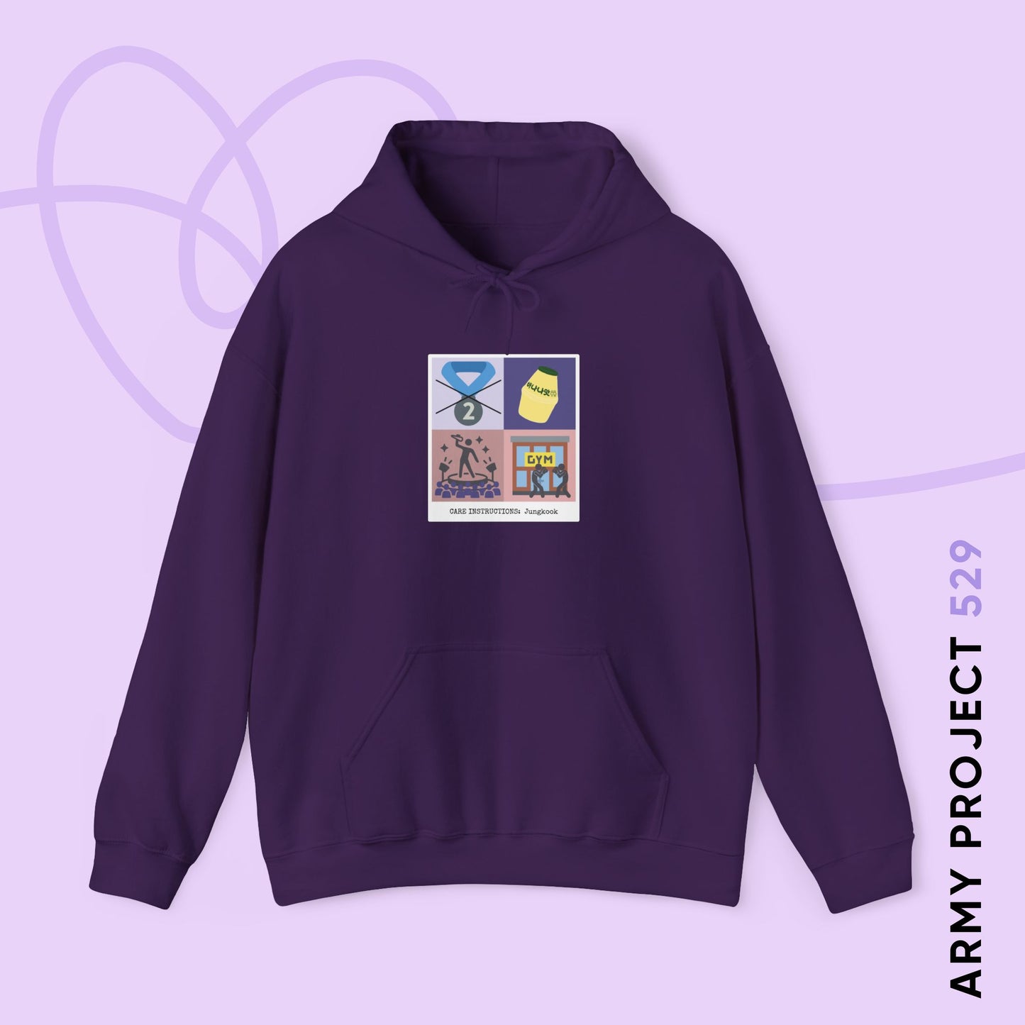 Jung Kook Hoodie - Funny Fanmade BTS Merch - Care Instructions - Cozy Unisex Sweatshirt