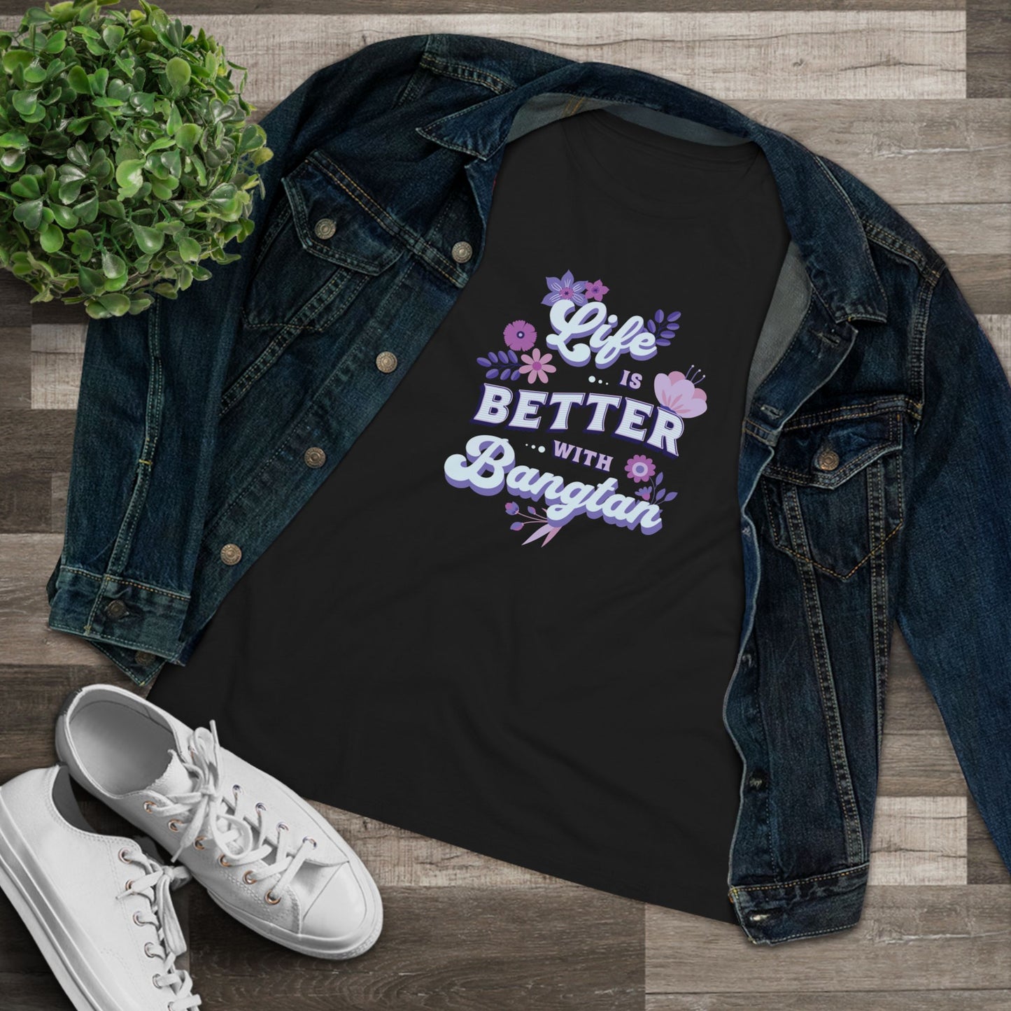 OT7 Women's Tee - Life is Better with Bangtan - Fanmade BTS Merch - Soft Jersey T-Shirt