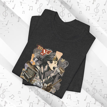 Yoongi Short Sleeve Shirt - Fanmade BTS Retro Series - 2010s Rock Aesthetic - Soft Unisex T-Shirt