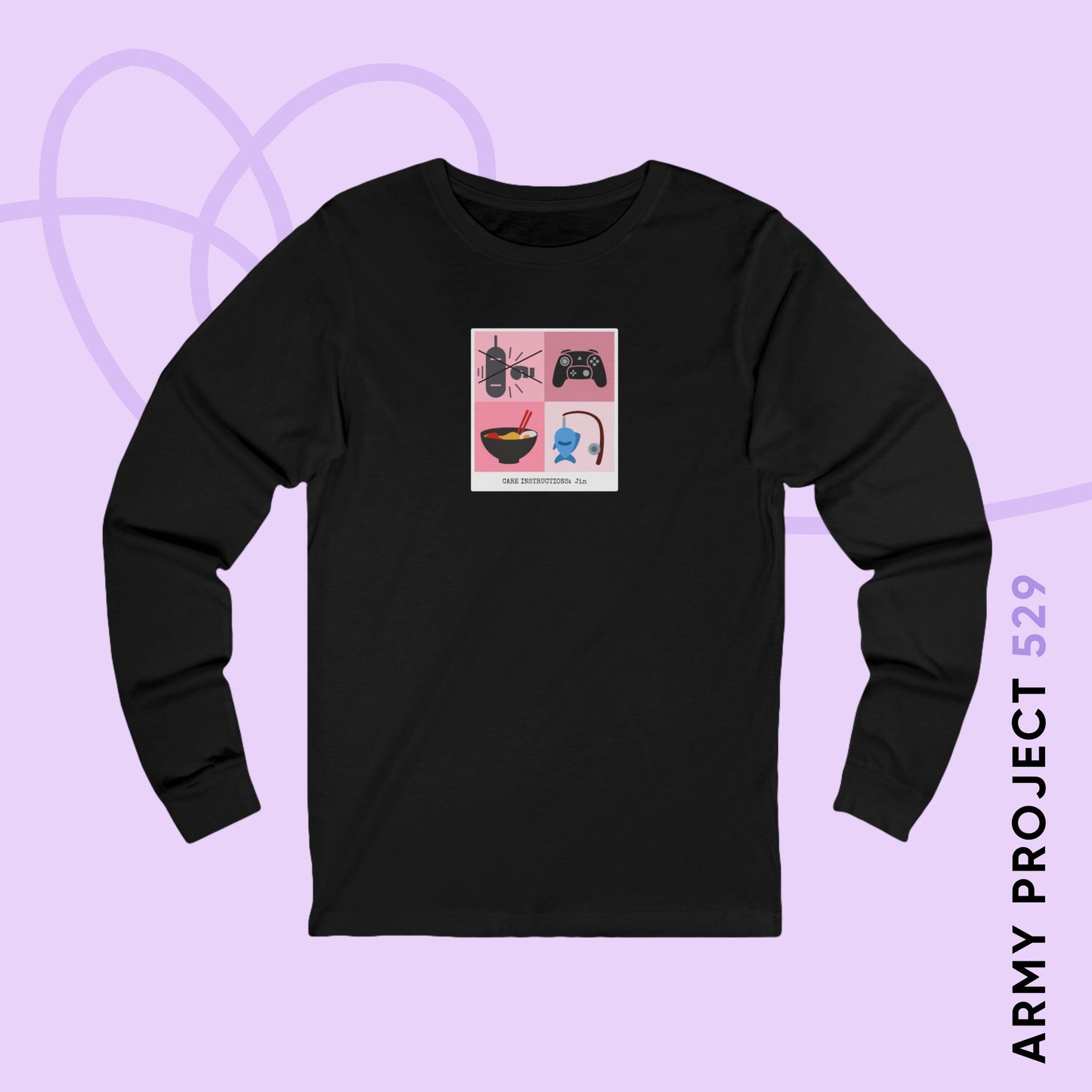 Jin Long Sleeve Shirt - Funny Fanmade BTS Merch - Care Instructions - Soft Unisex T-Shirt