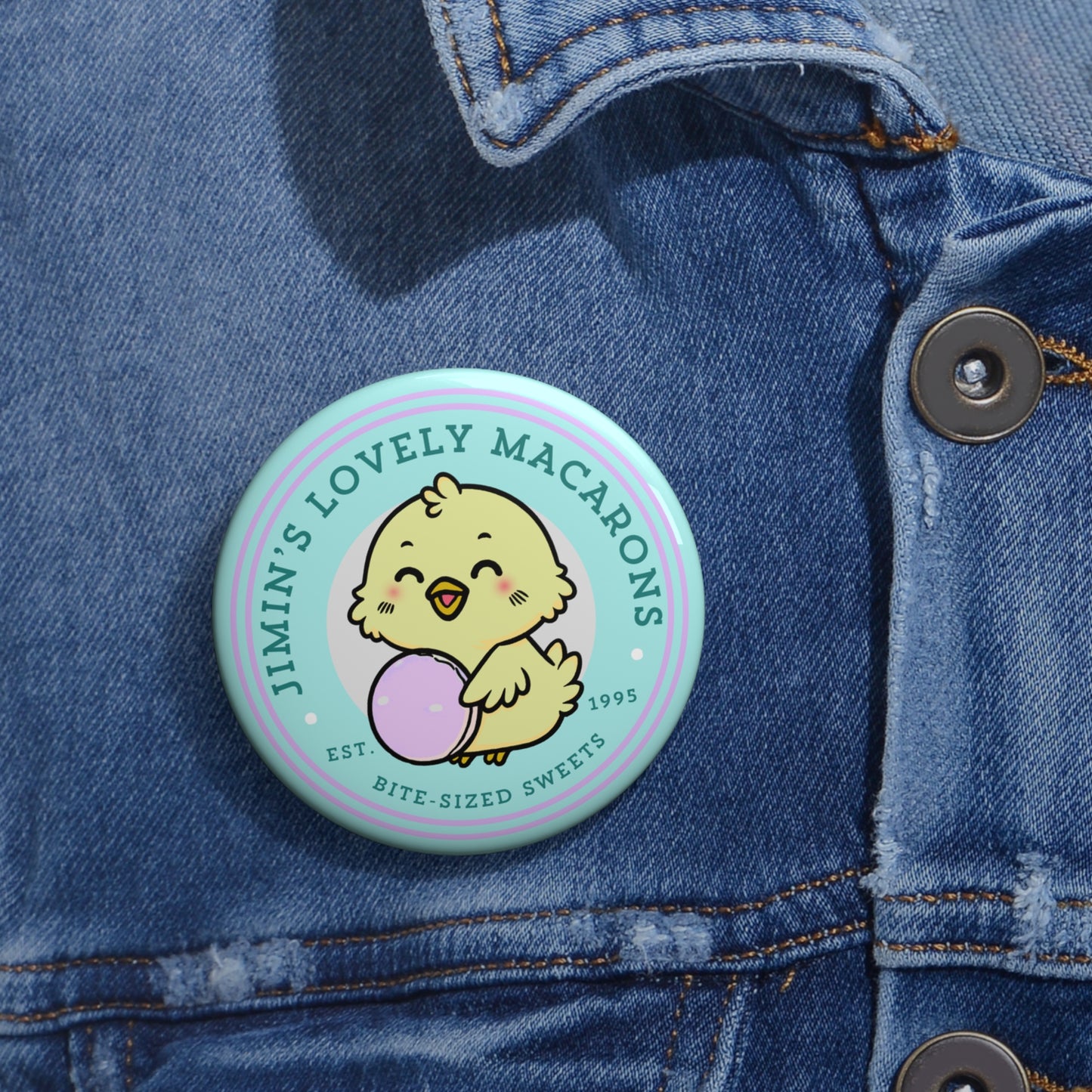 Jimin Lovely Macarons Bakery Series Pin Button