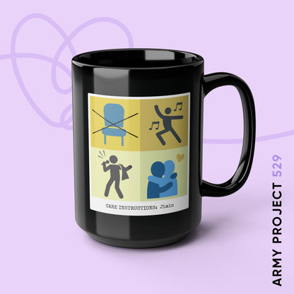 Jimin Coffee Mug - Funny Fanmade BTS Merch - Care Instructions - 15 oz Ceramic