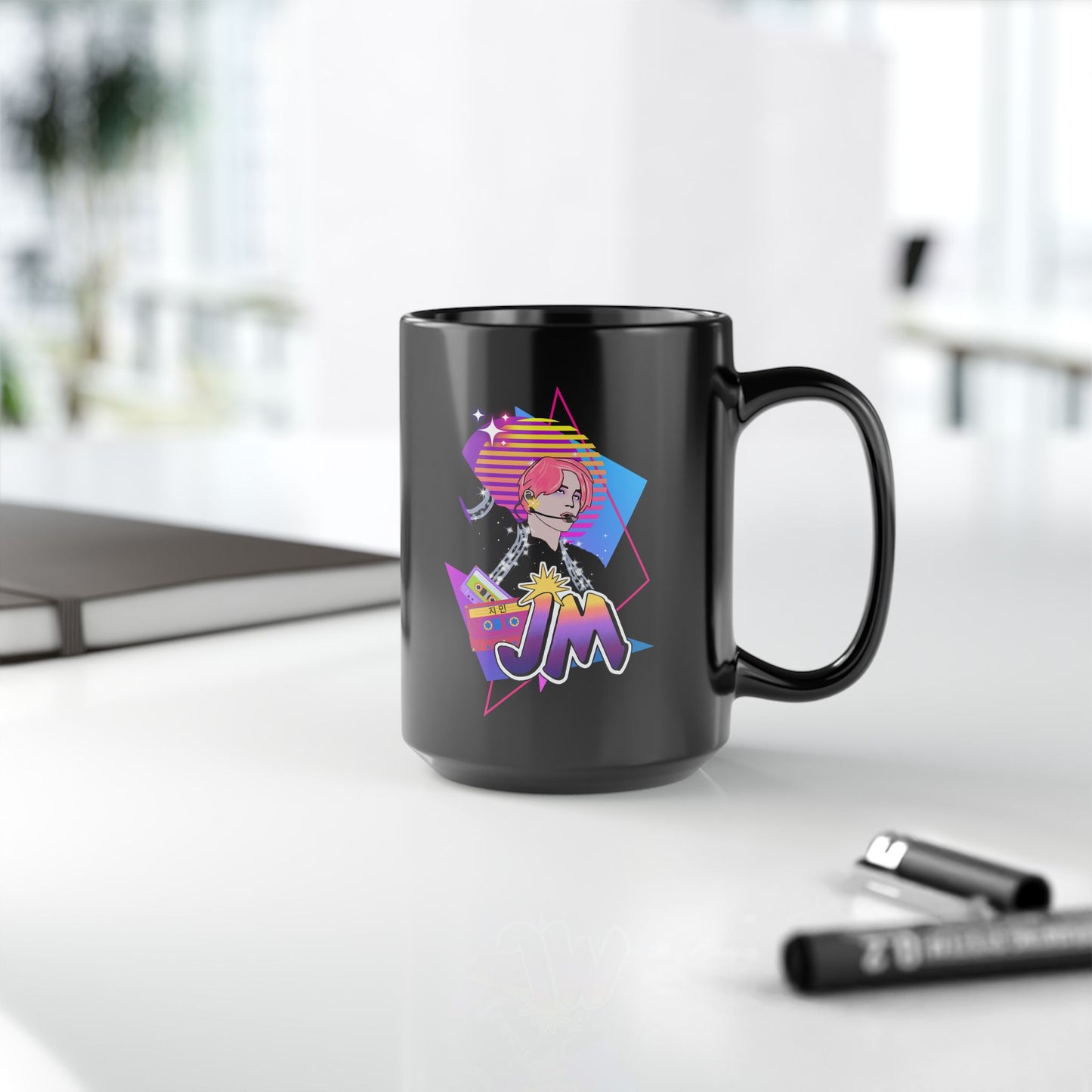 Jimin 1980s Retro Series 15 oz Black Coffee Mug