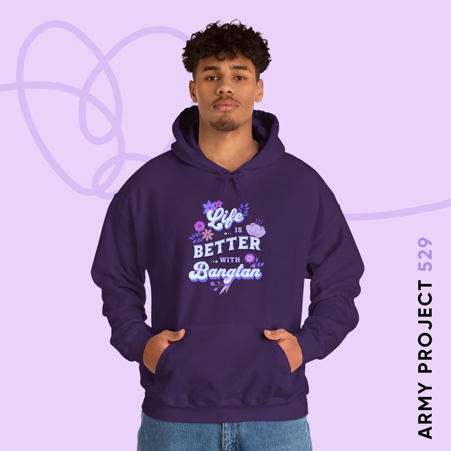 OT7 Hoodie - Life is Better with Bangtan - Fanmade BTS Merch - Cozy Unisex Sweatshirt
