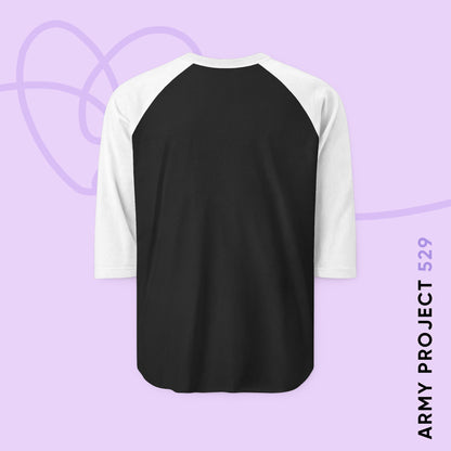 Jimin Baseball Tee - Fanmade BTS Retro Series - 80s Pop Aesthetic - 3/4 Sleeve Unisex T-Shirt