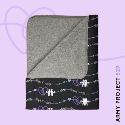 AP529 Heartline Logo Fleece Sherpa Blanket