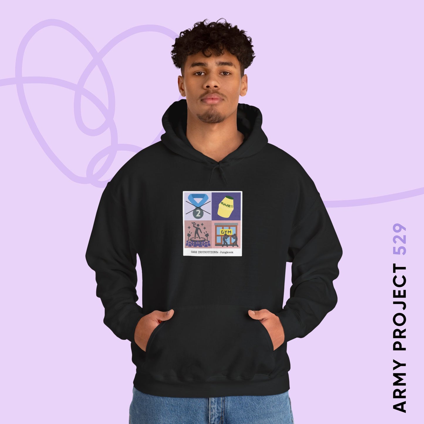 Jung Kook Hoodie - Funny Fanmade BTS Merch - Care Instructions - Cozy Unisex Sweatshirt