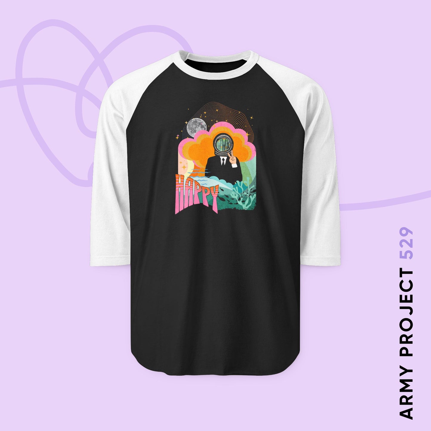 Jin 1960s Retro Series Unisex 3\4 Sleeve Baseball Tee