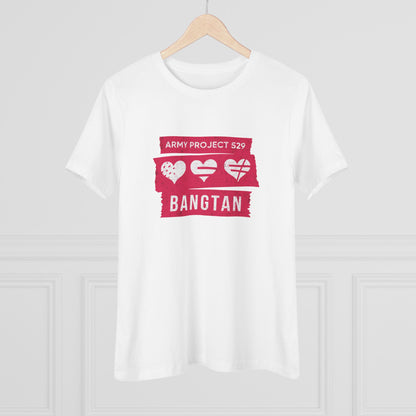 OT7 Women's Tee - AP529 <3 Bangtan (Red) - Soft Jersey T-Shirt