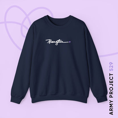 OT7 Sweatshirt - Embroidered Handwritten Bangtan - Fanmade BTS Merch - Cozy Unisex Crewneck