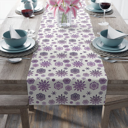 OT7 Table Runner - Secret Snowflakes (White) - Fanmade BTS Home Decor - Cotton Twill or Polyester