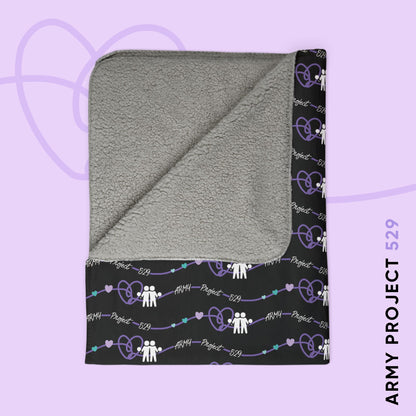 AP529 Heartline Logo Fleece Sherpa Blanket
