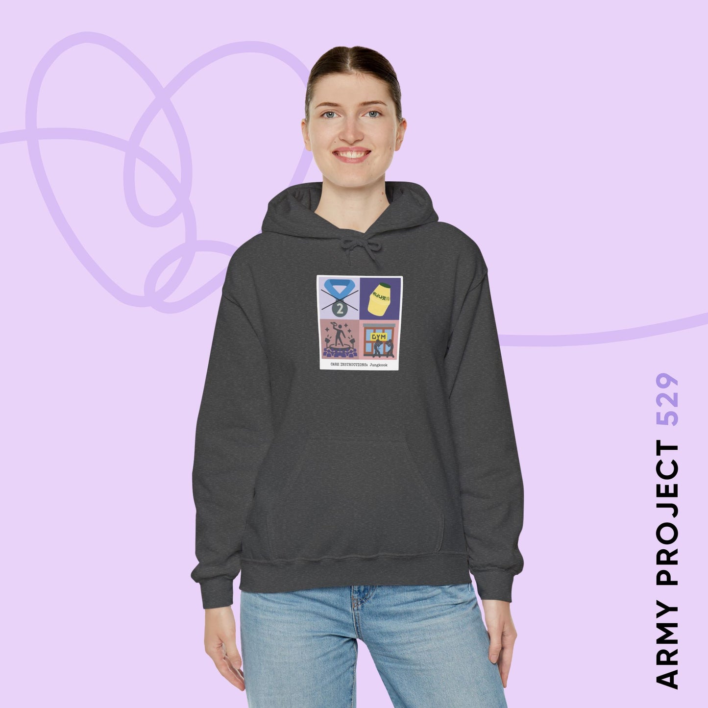 Jung Kook Hoodie - Funny Fanmade BTS Merch - Care Instructions - Cozy Unisex Sweatshirt