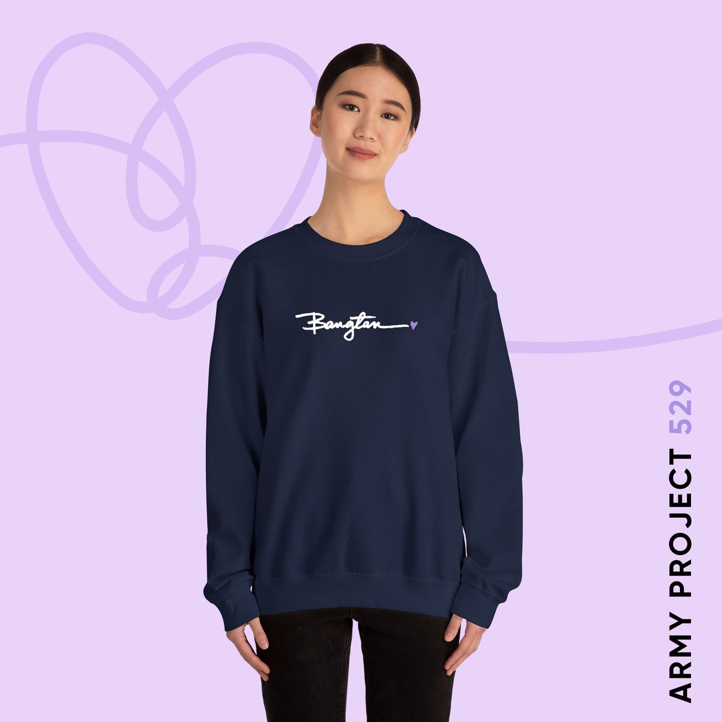 OT7 Sweatshirt - Embroidered Handwritten Bangtan - Fanmade BTS Merch - Cozy Unisex Crewneck