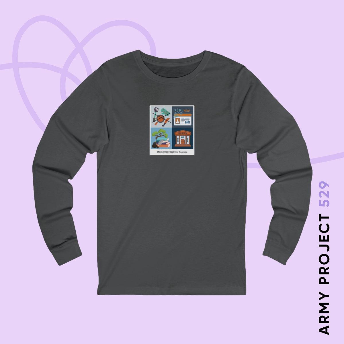 Namjoon Long Sleeve Shirt - Funny Fanmade Merch - Care Instructions - Soft Unisex T-Shirt