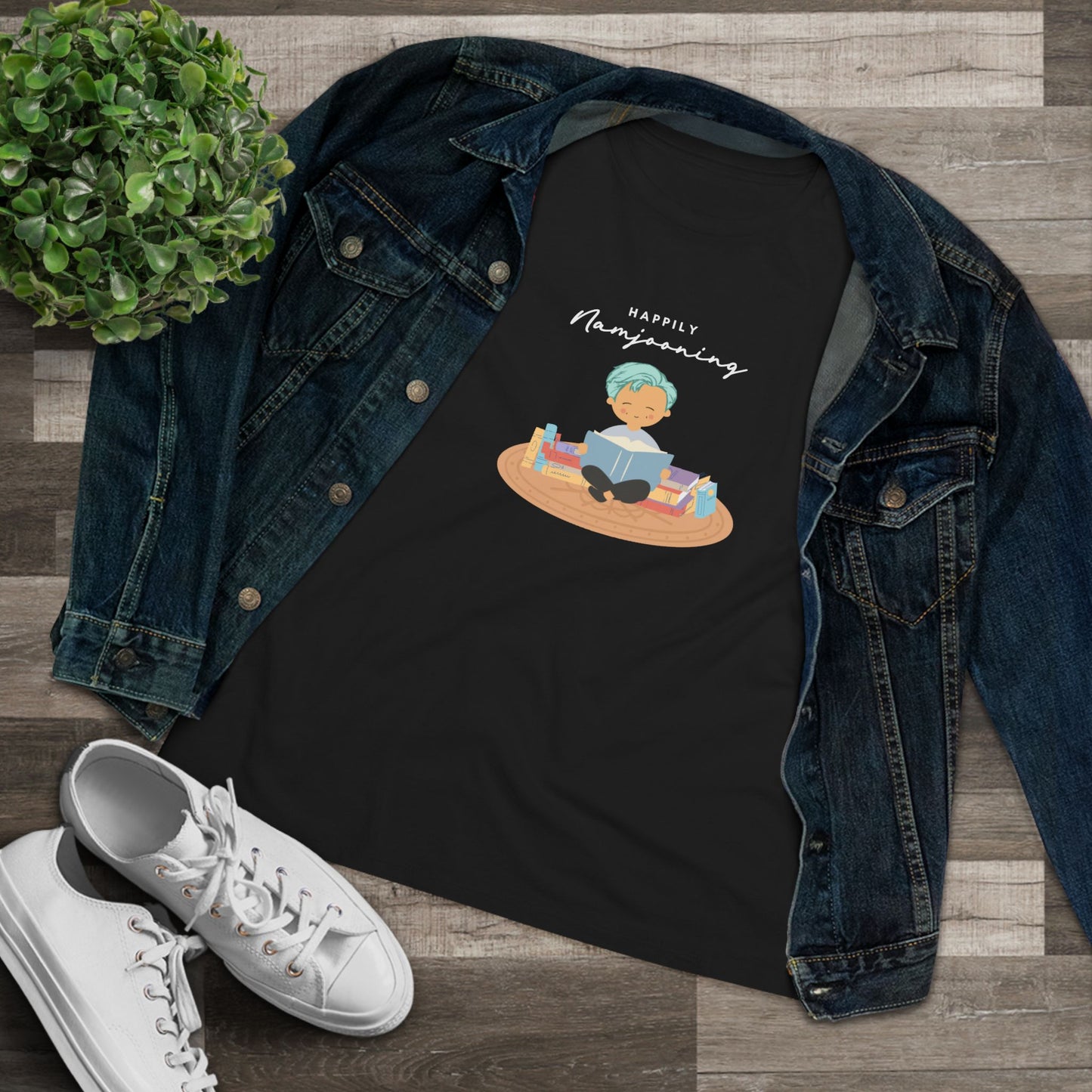 Namjoon Women's Tee - Happily Namjooning - Fanmade BTS Merch - Soft Jersey T-Shirt