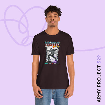 Hobi Short Sleeve Shirt - Fanmade BTS Retro Series - 90s Hip-Hop Aesthetic - Soft Unisex T-Shirt