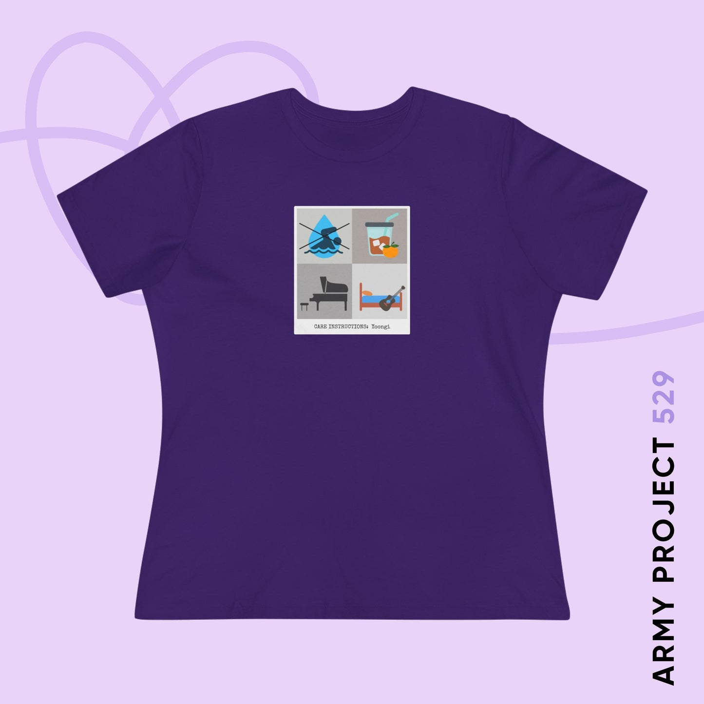 Yoongi Care Instructions Women's Relaxed Jersey Short Sleeve Tee